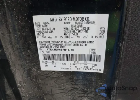 2014 Ford F-150 Xl z USA, uszkodzony, nr VIN 1FTEX1EM8EFB13718